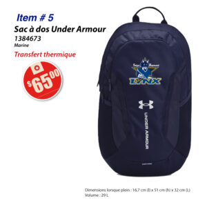 Item 05 Lynx St-Raymond Sac à dos UA 1384673 2026