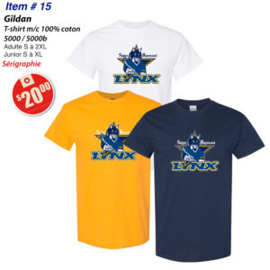 Item 15 Lynx St-Raymond T-Shirt Gildan 5000 5000B 2025