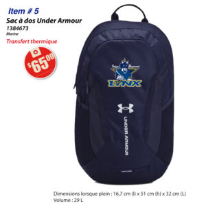 Item 05 Lynx St-Raymond Sac à dos UA 1384673 2025
